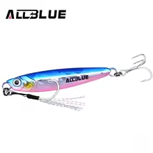 blue/pink fishing jig lure